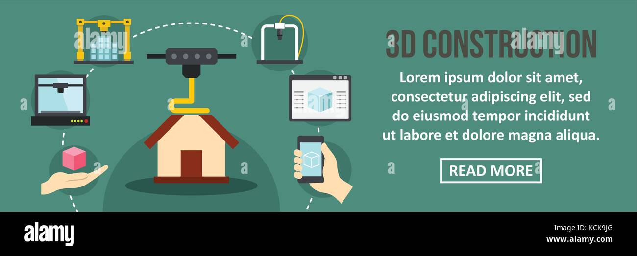 3D contruction banner horizontal concept Stock Vector Image & Art - Alamy