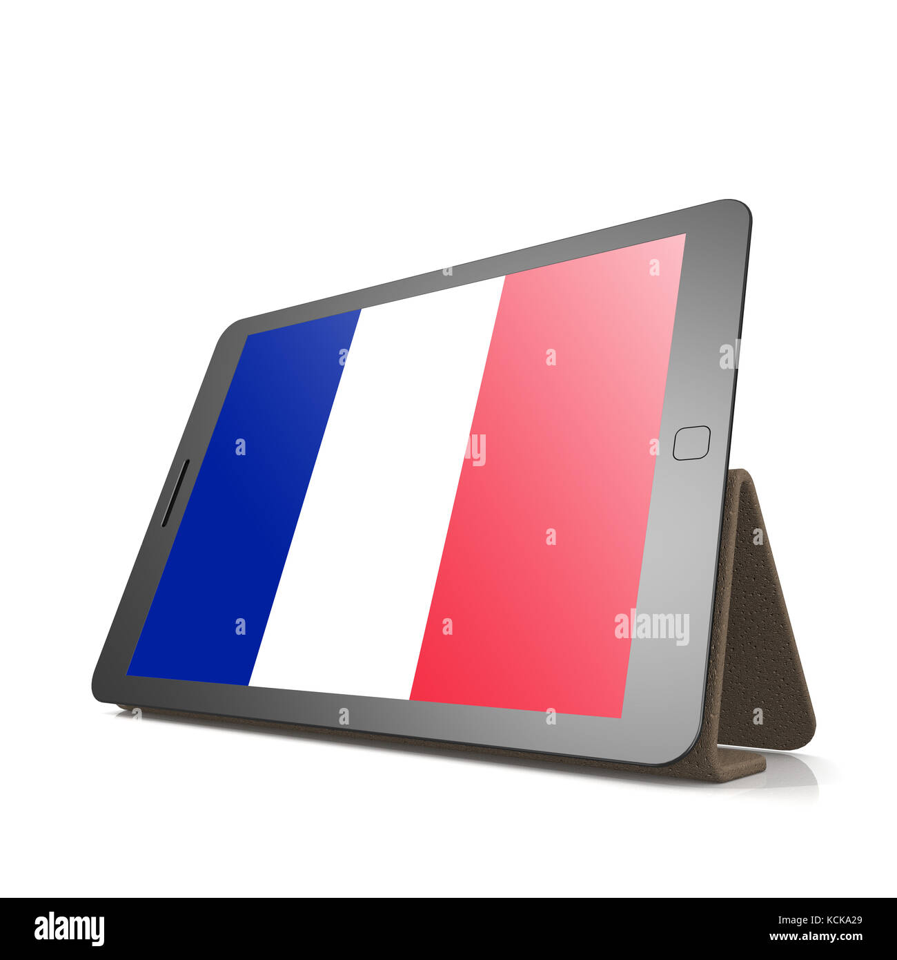 Tablet with France flag image with hires rendered artwork that could