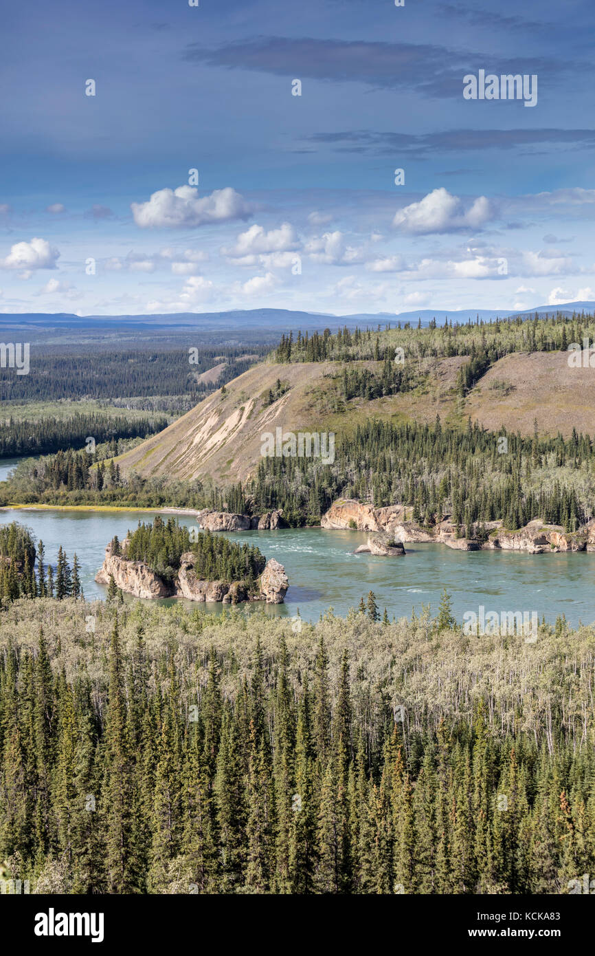 Five Finger Rapids trail on the Yukon River near Carmacks, Yukon Stock