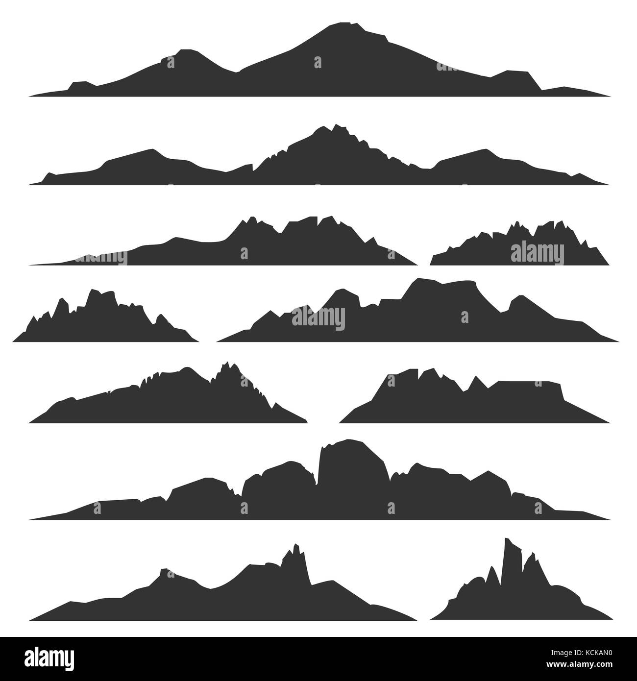 Mountain silhouettes set Stock Vector