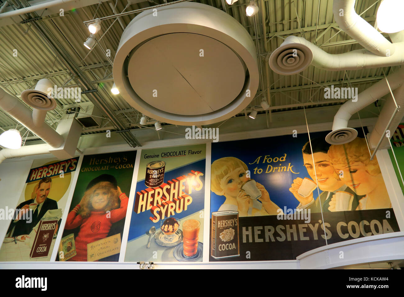 Reproduction of historical Hershey Chocolate posters decorated Create