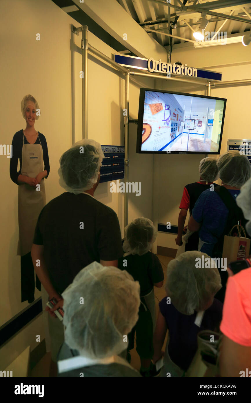 Visitors in Creatyourown candy bar in Hershey's Chocolate World