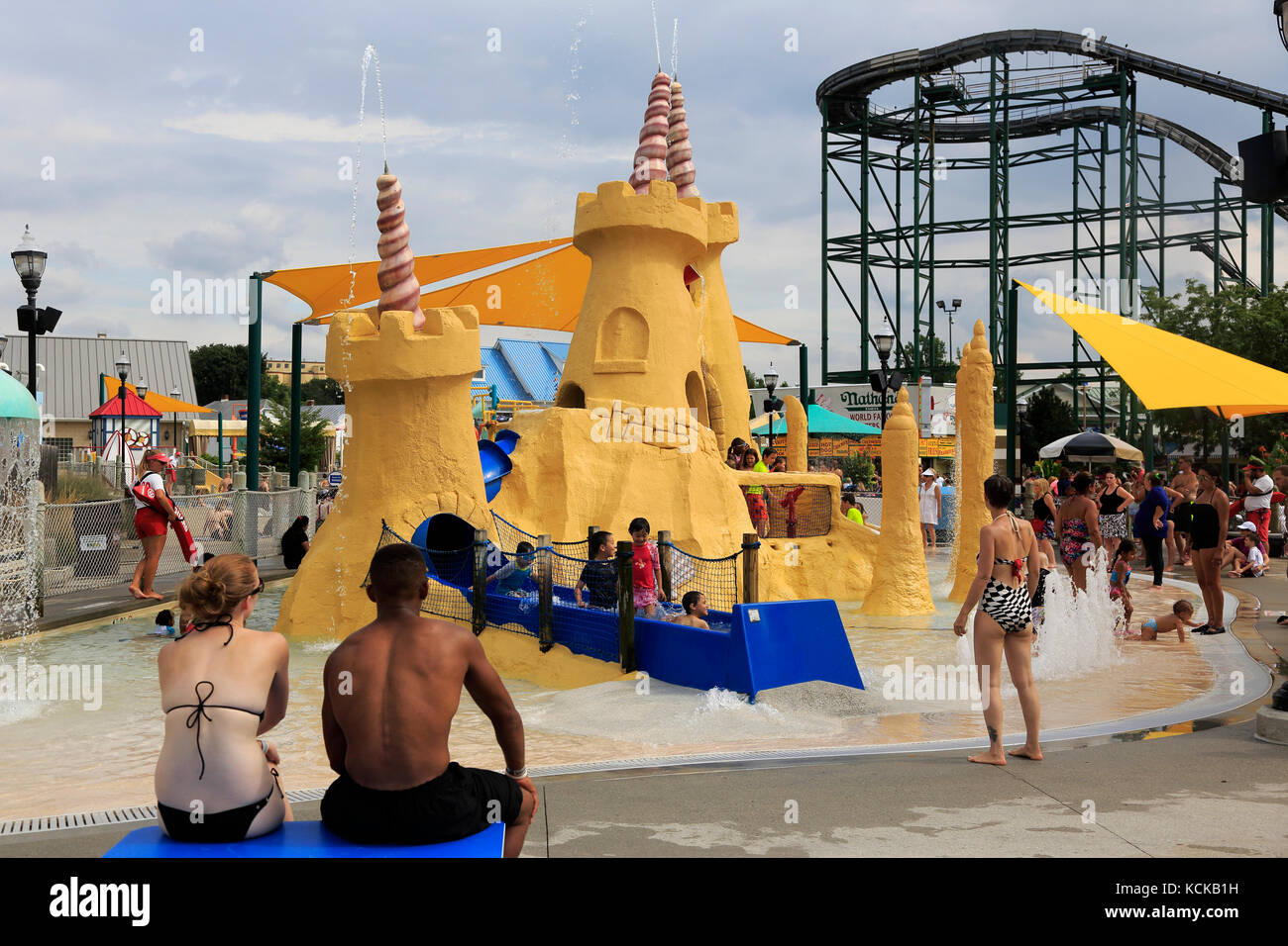 Visitors at Water park inside of Hersheypark. Hershey.Pennsylvania.USA