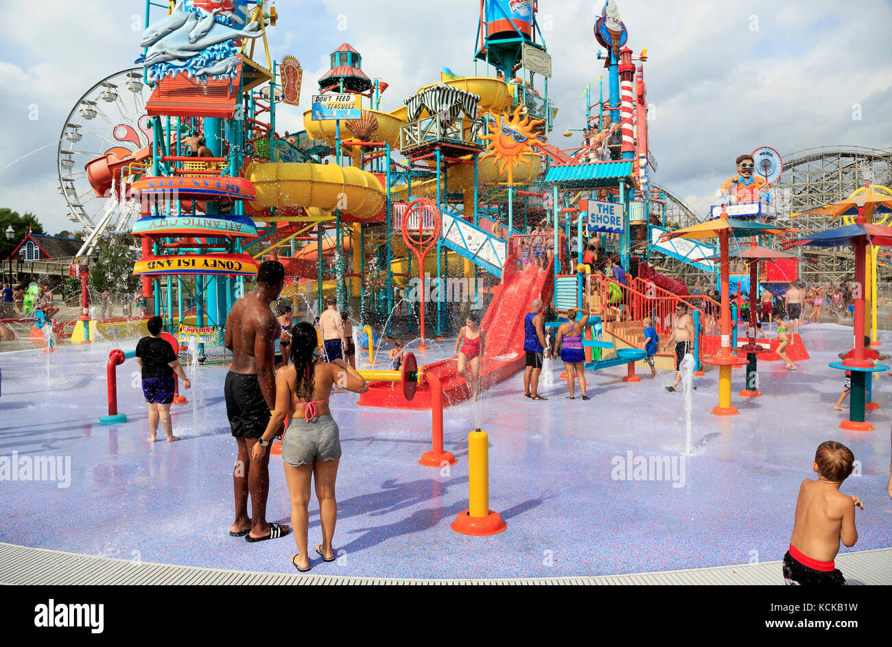 Visitors enjoying Boardwalk Waterpark in Hersheypark.Hershey
