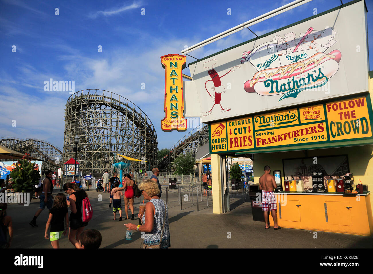 Nathans hot dog stand at Hersheypark.Hershey.Pennsylvania,USA Stock Photo