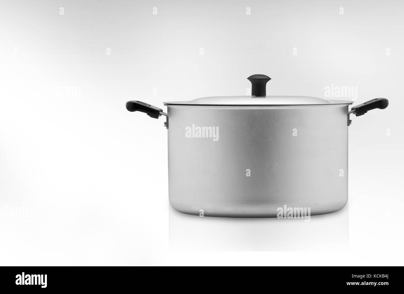 a kitchen pan on a light background, one Stock Photo - Alamy