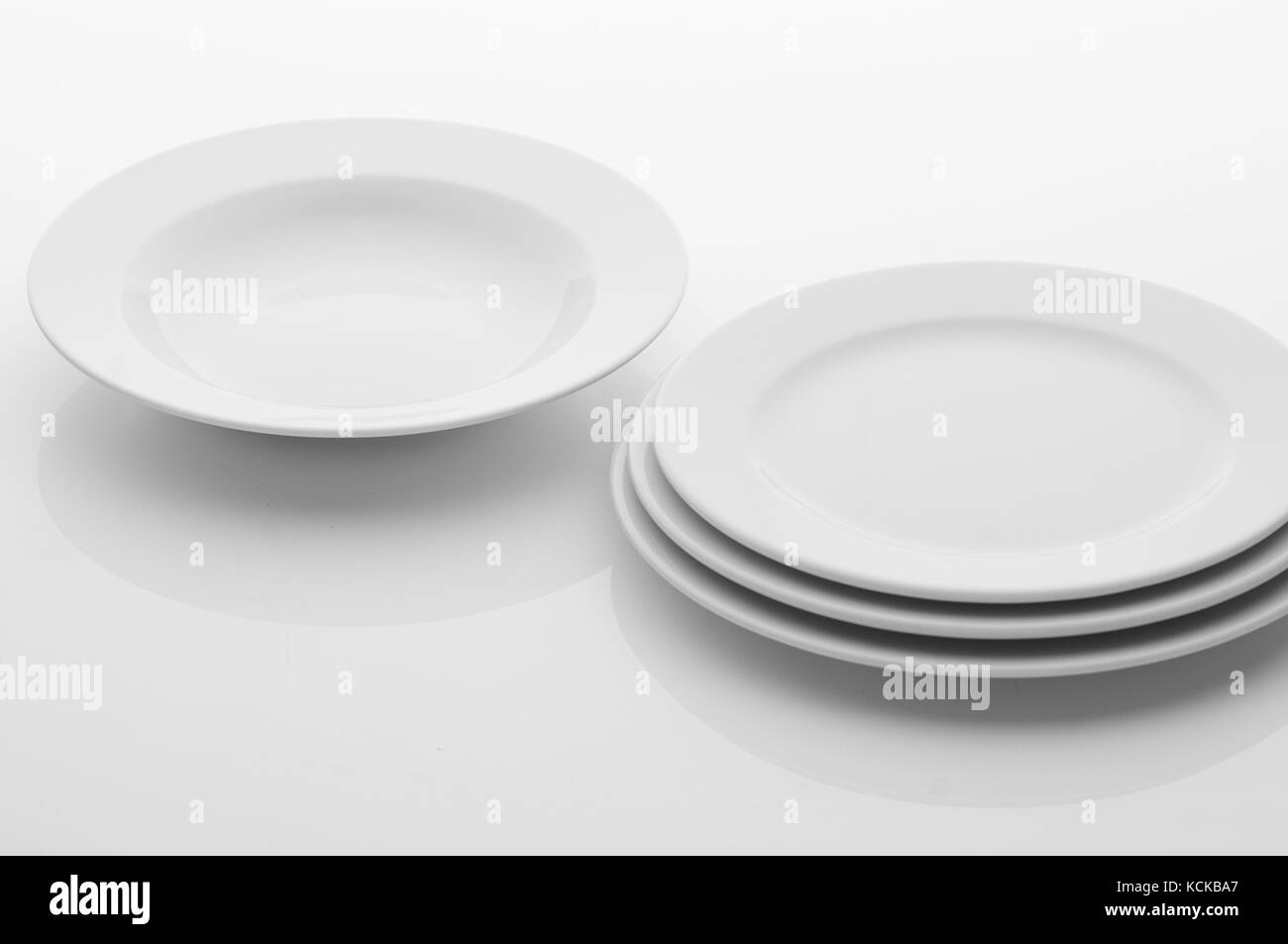 kitchen and restaurant utensils, plates, on a light background Stock Photo Alamy