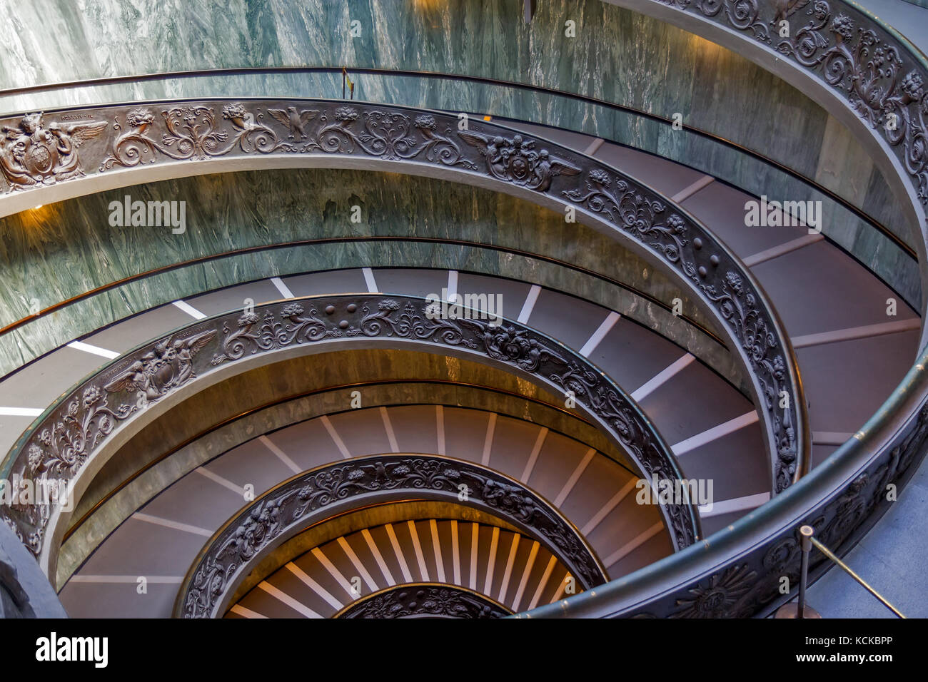 Spiral stairs of the Vatican Museums, Vatican City, Rome, Italy Stock