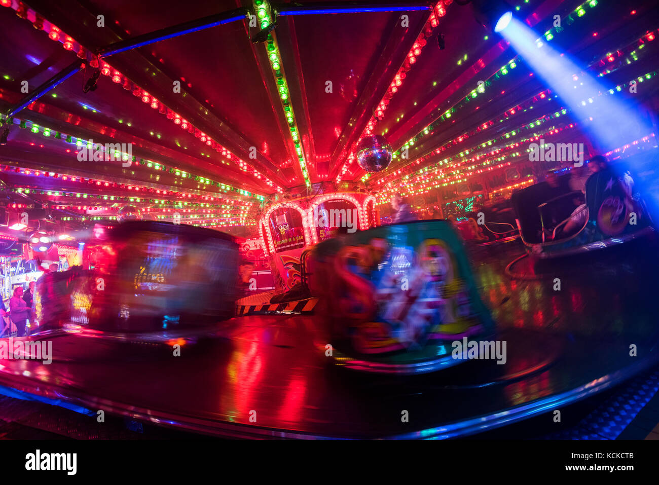 Waltzers at Goose Fair in Nottingham, England UK Stock Photo