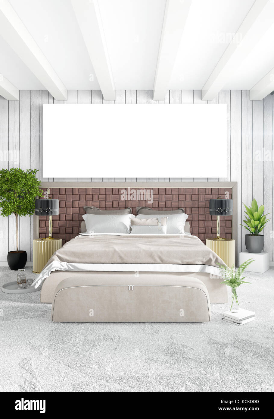 Vertical Bedroom Minimal Or Loft Style Interior Design 3d