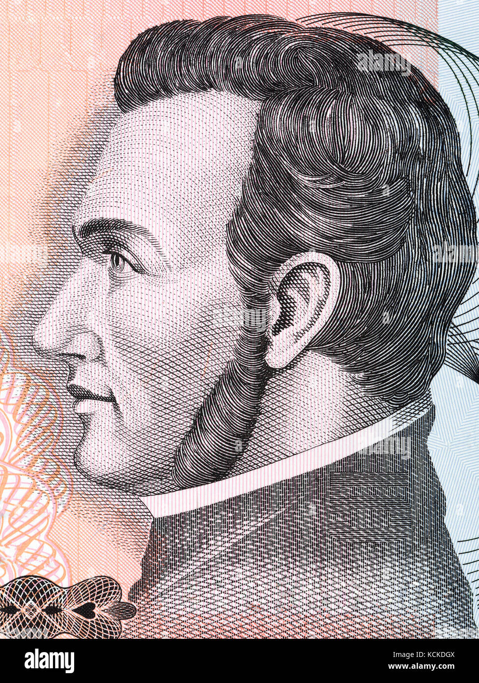 Francisco Morazan portrait from Honduran money Stock Photo