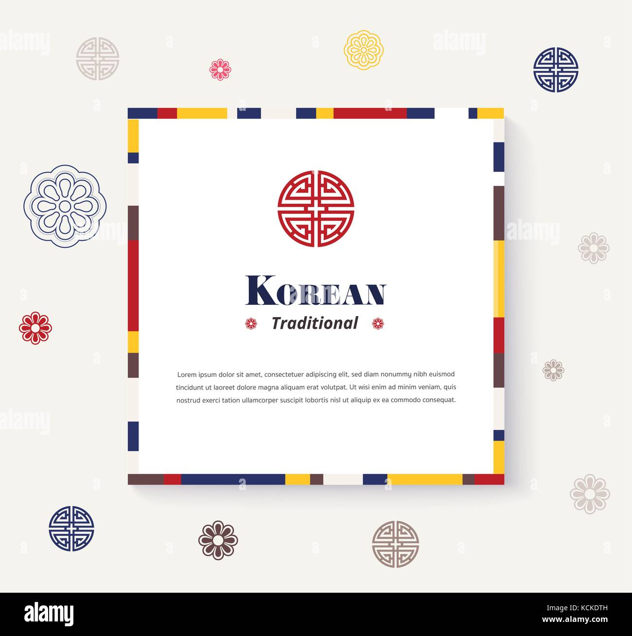 Korean traditional frame design. strip color design frame. vector