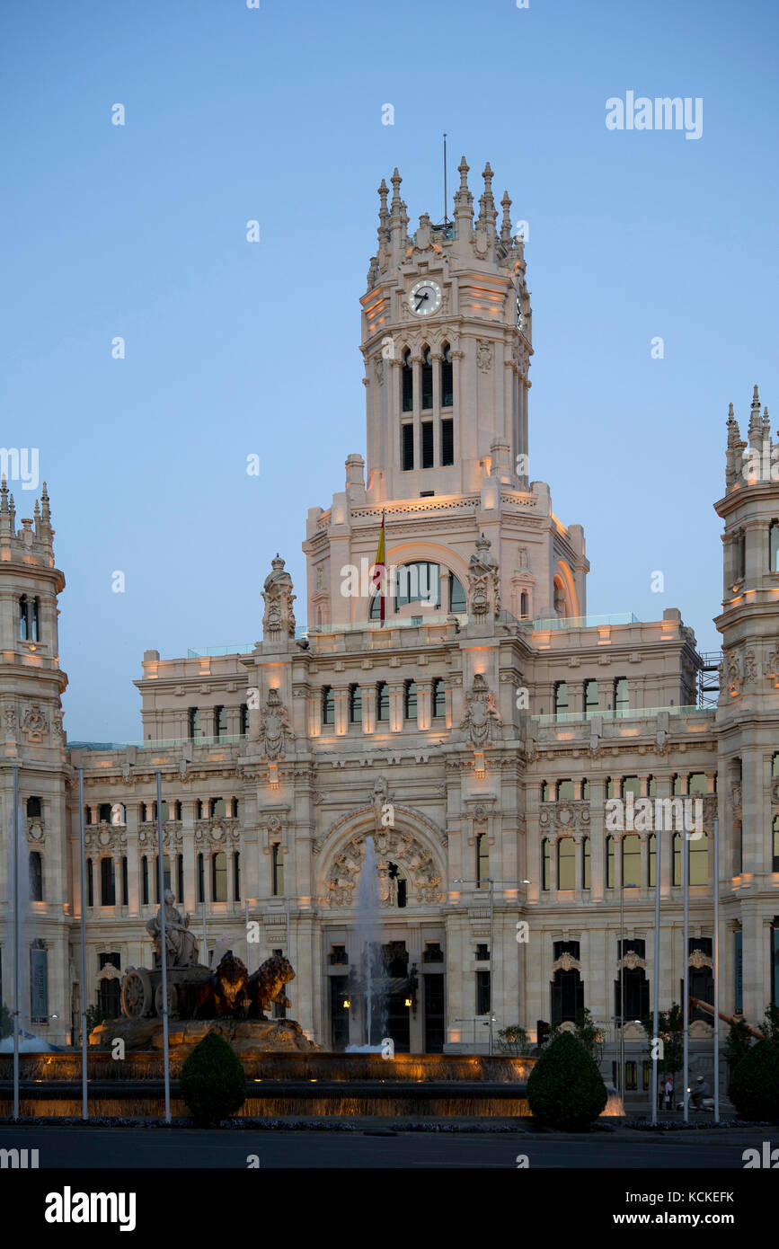 Madrid City Hall at Plaza de Cibeles Stock Photo