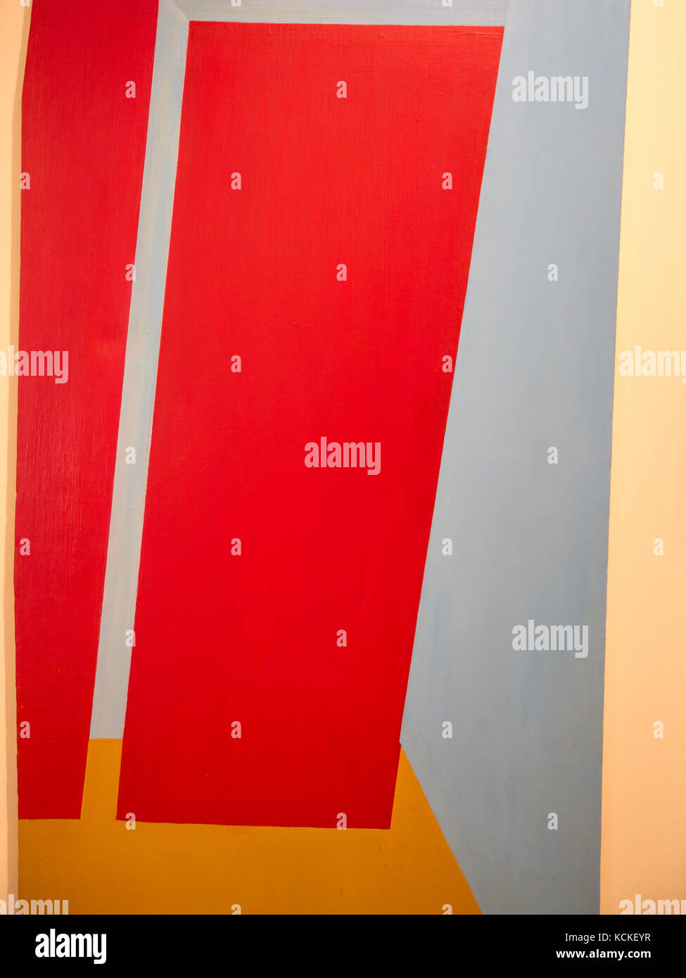 Abstract Painting Art with Red Geometric Shapes Stock Photo - Alamy
