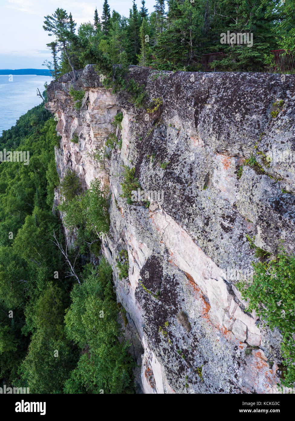 Cliffs at Thunder Bay Lookout, Sleeping Giant Provincial Park, Ontario, Canada. Stock Photo