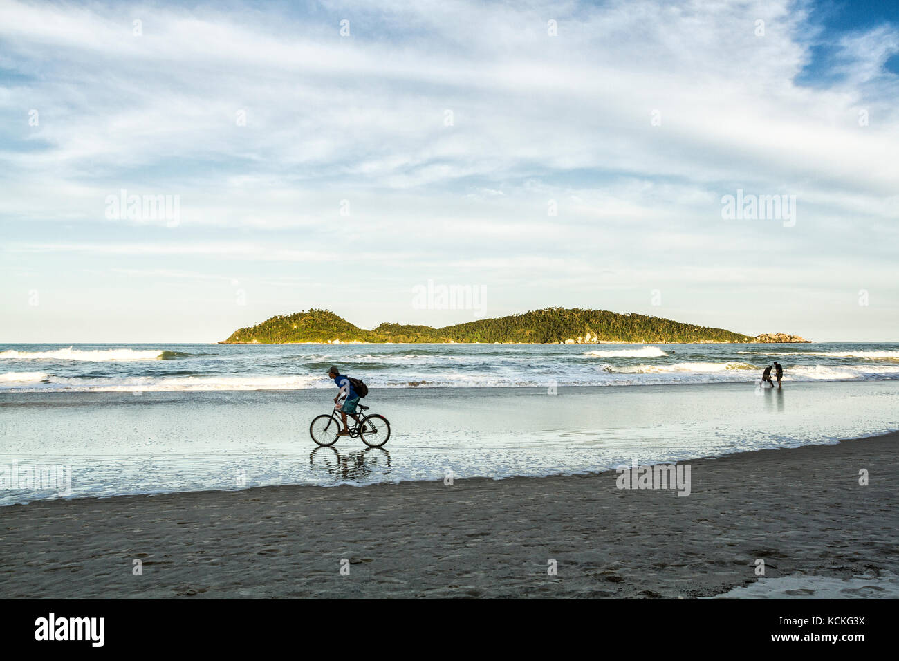 Campeche Island viewed from Campeche Beach. Florianopolis, Santa Catarina, Brazil Stock Photo