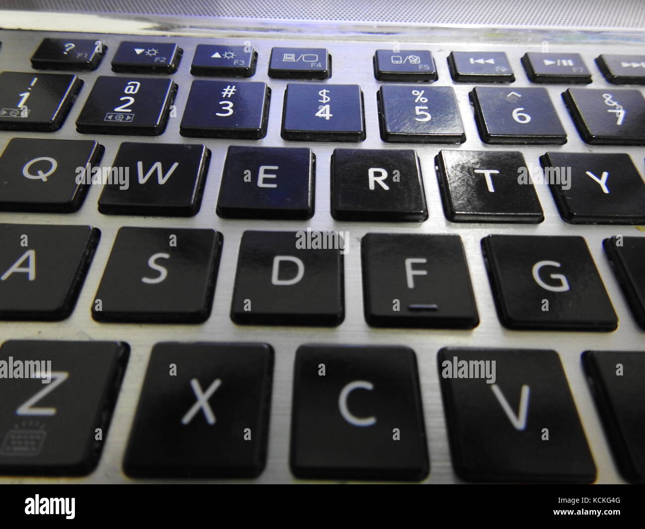 Dirty Laptop Keyboard Stock Photo