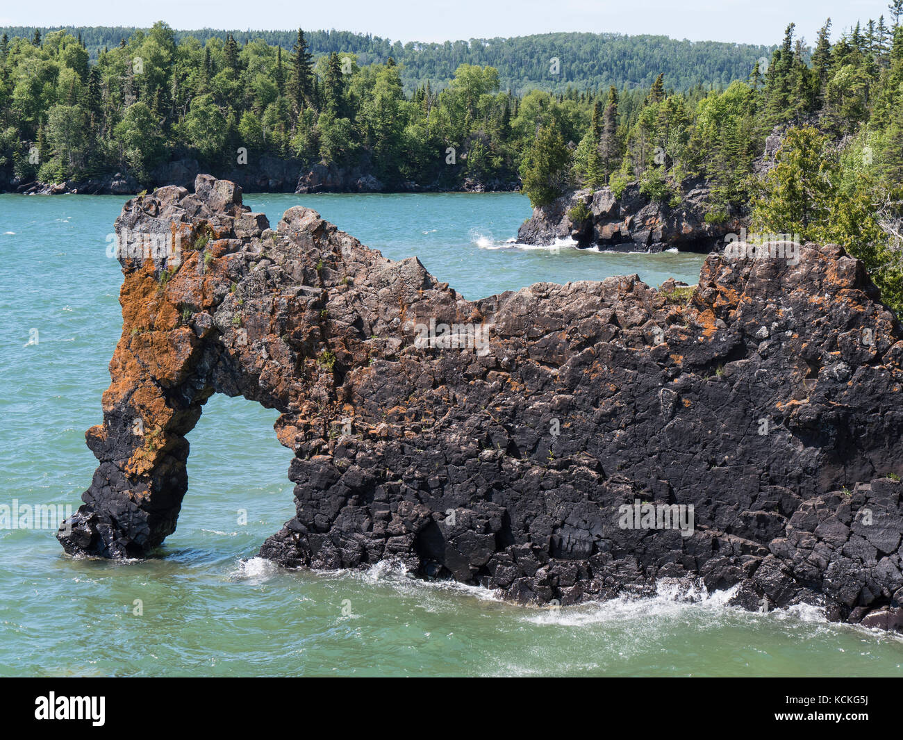 Sea Lion Rock, Sleeping Giant Provincial Park, Ontario, Canada. Stock Photo