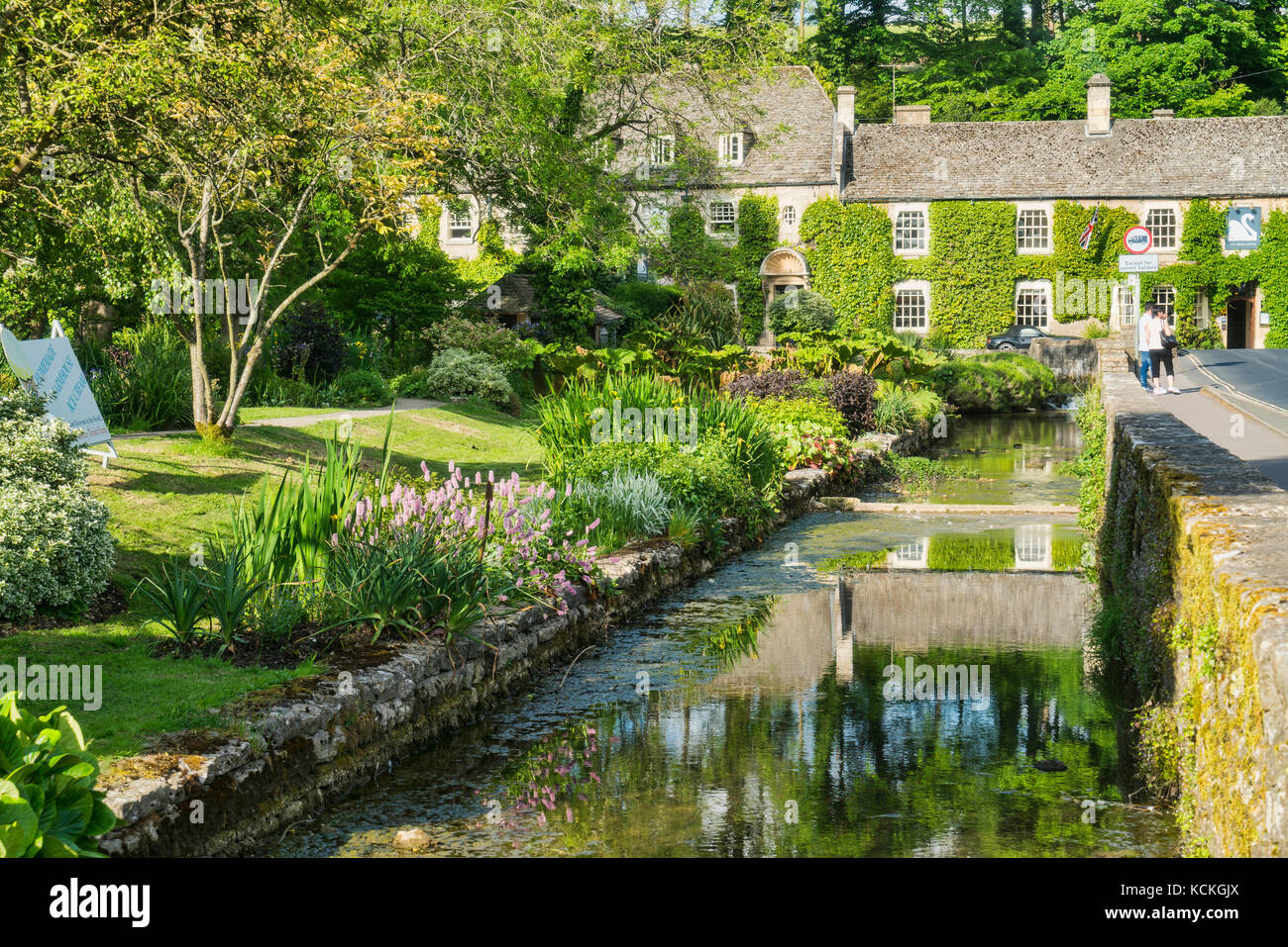 River, trout farm, and swan Hotel, Bibery, near Arlington Row