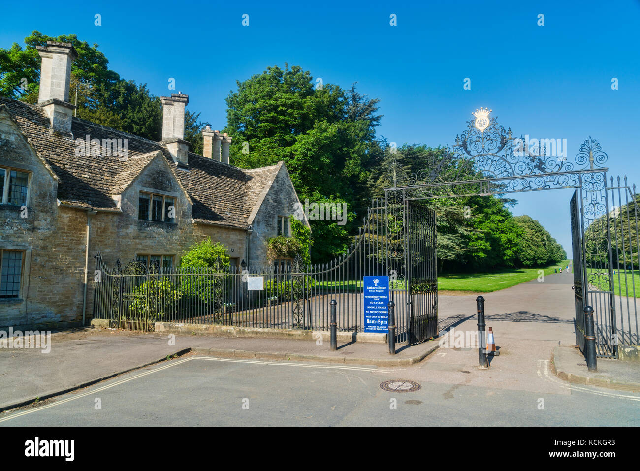 Cirencester; park gates,  Gloucestershire; UK; England Stock Photo