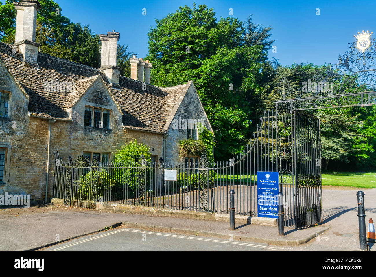 Cirencester; park gates,  Gloucestershire; UK; England Stock Photo