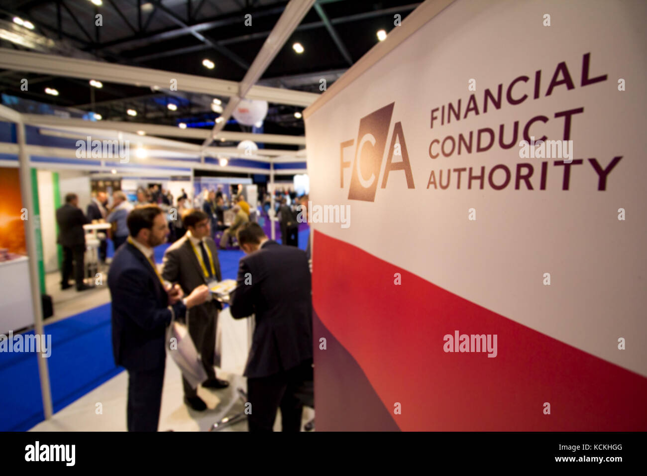 FCA, Financial conduct authority stand at the Payexpo Exhibition, London Stock Photo