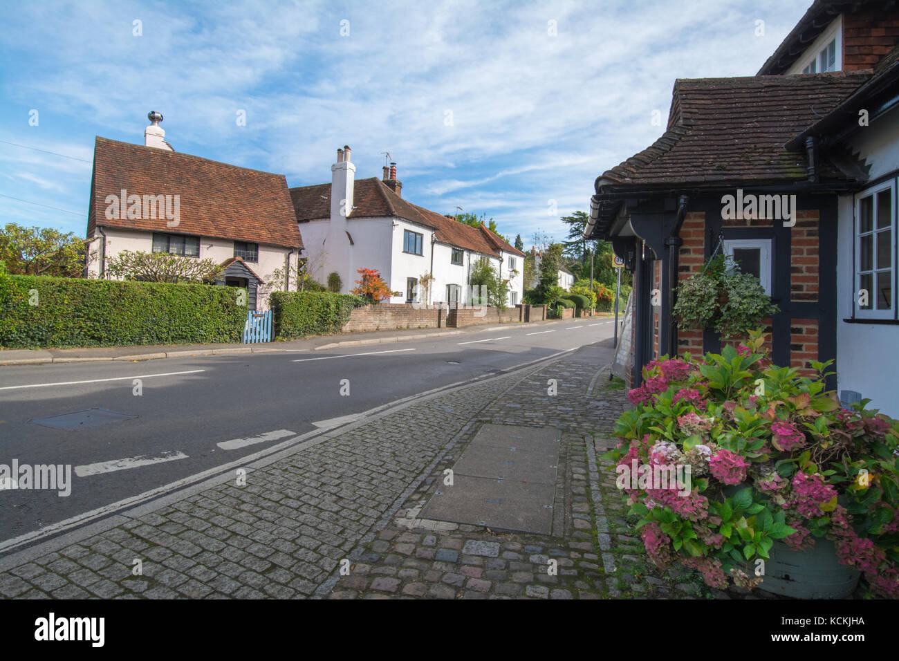 Cottages in the pretty village of Wonersh in Surrey, UK Stock Photo