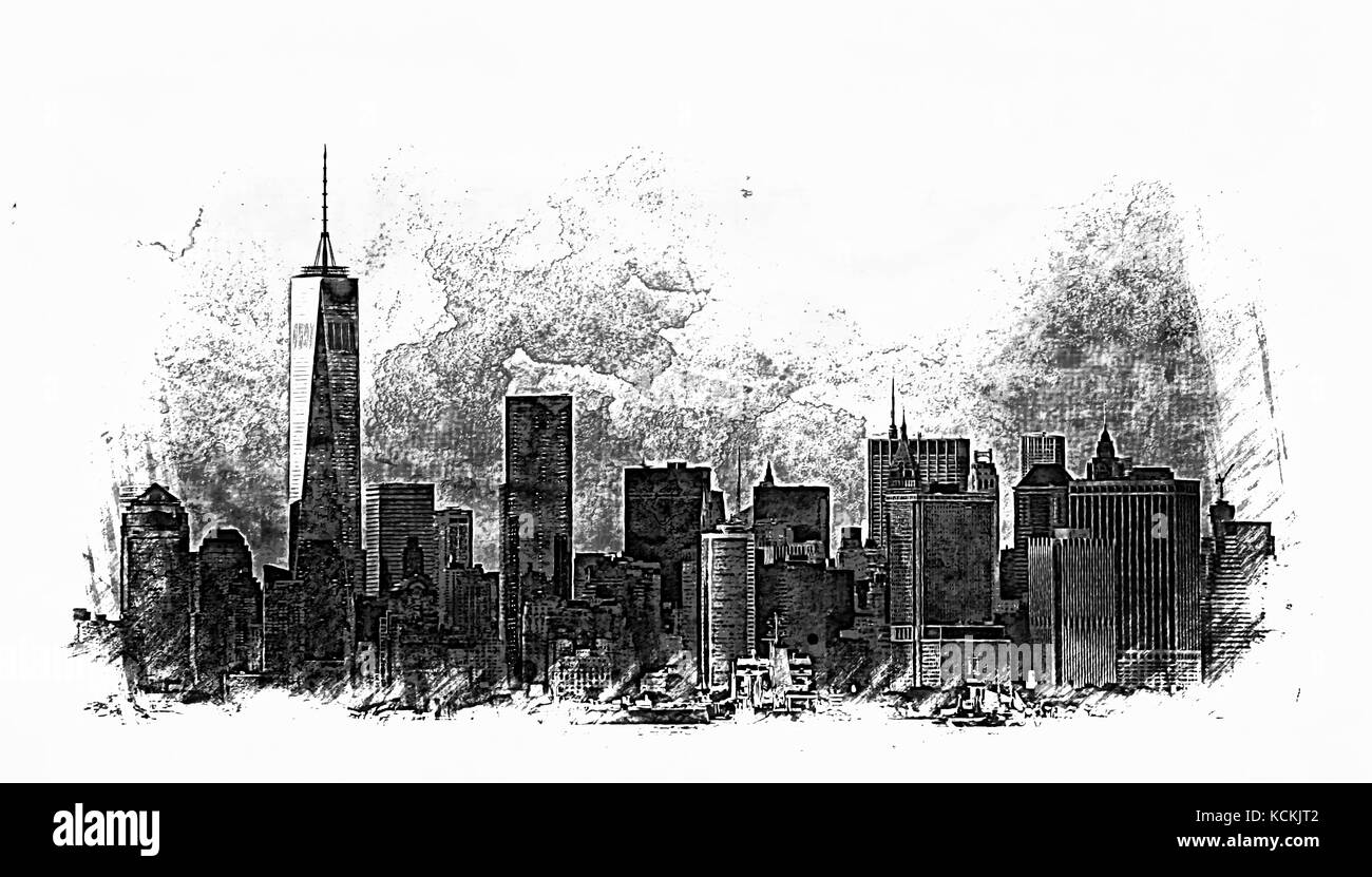 New York City Sketch Stock Photo