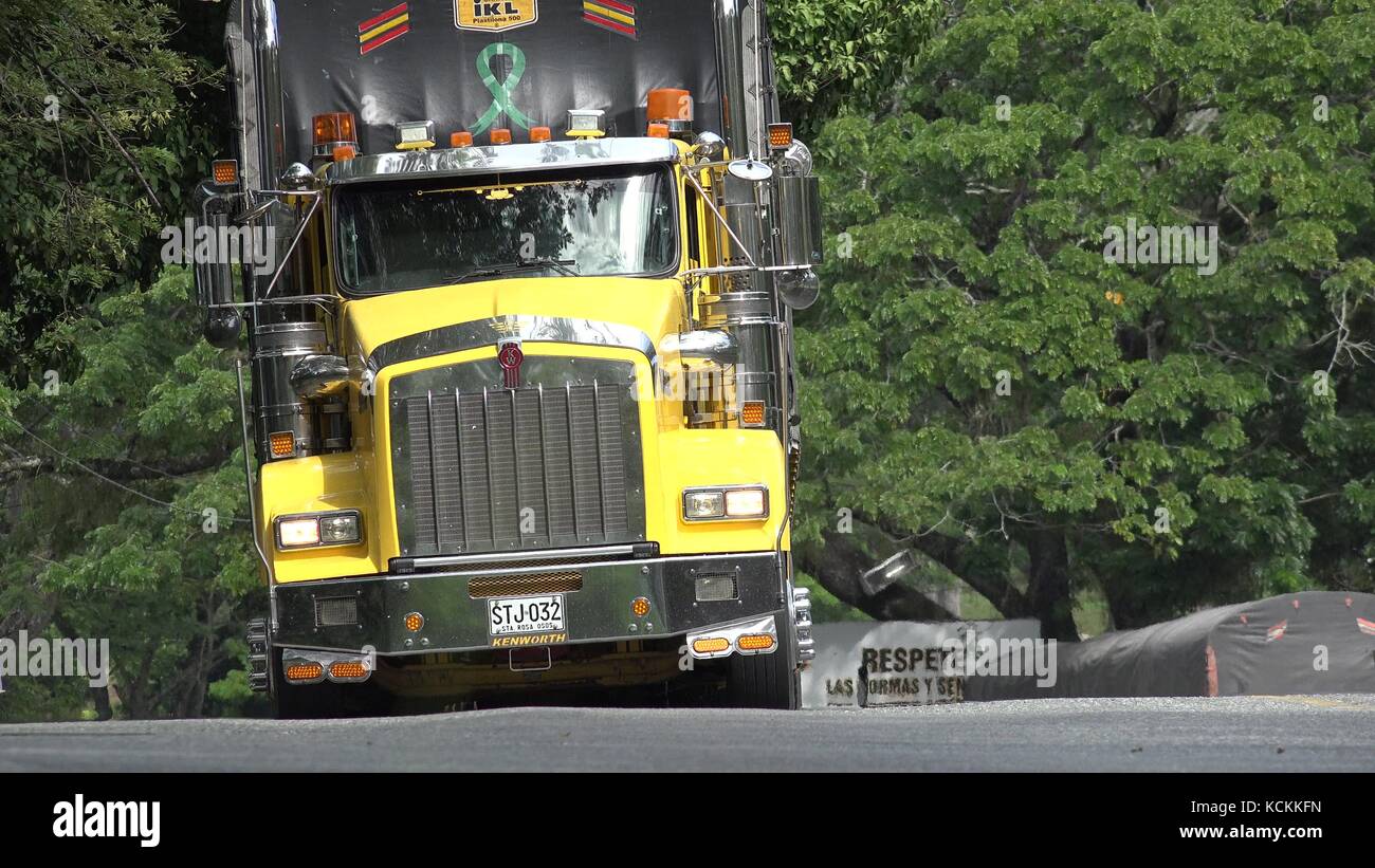 Yellow Shipping Truck Stock Photo