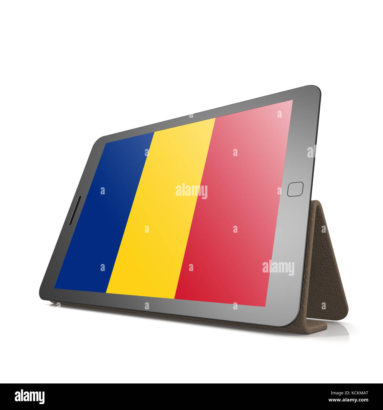 Romania Flag Computer Tablet with Romania flag image with hi-res rendered artwork that could ...