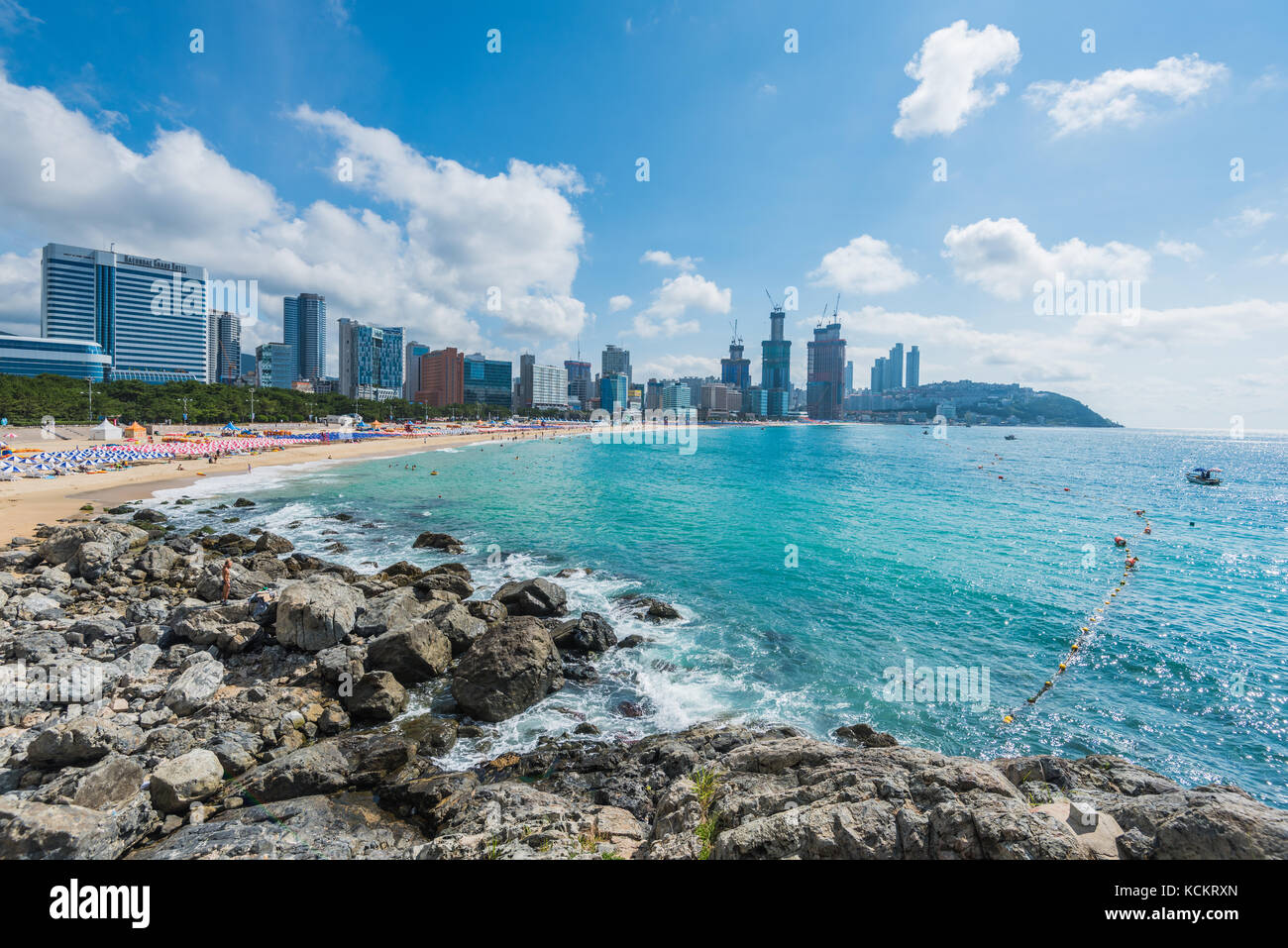 BUSAN, SOUTH KOREA - AUGUST 03:Haeundae Beach on August 03,2017 in ...