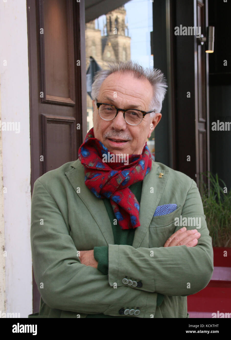 MAGDEBURG, GERMANY - September 15, 2017: The head of the Berlinale Film Festival, Dieter Kosslick, in Magdeburg. He criticizes Harvey Weinstein. Stock Photo