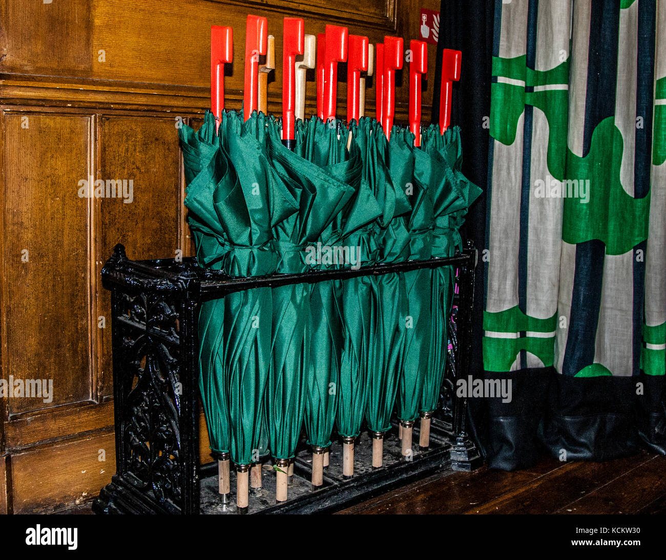 Umbrellas for guests in Hotel Endsleigh Stock Photo