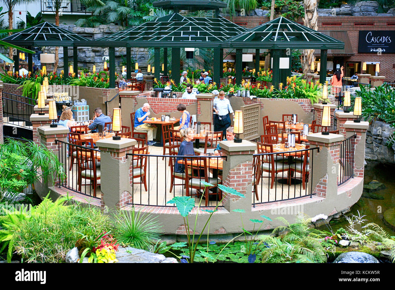 People enjoying the dining experienece in the Gaylord Opryland hotel