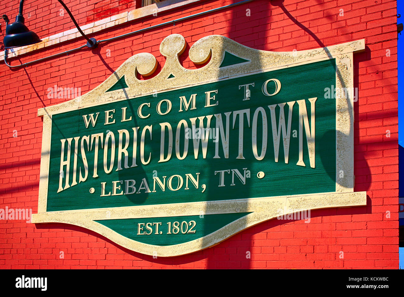 to Historic Downtown Lebanon TN USA plaque on a red brick Stock Photo 162706192 Alamy