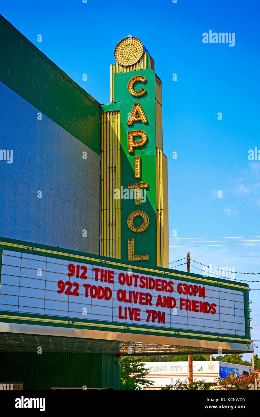 Outside the 1949 Capitol Cinema in downtown Lebanon Tennessee USA Stock
