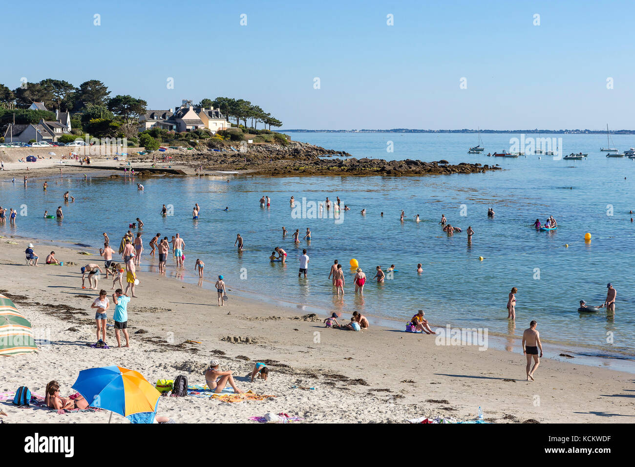 Carnac (Brittany, western France): 'plage de Saint-Colomban' beach Stock Photo