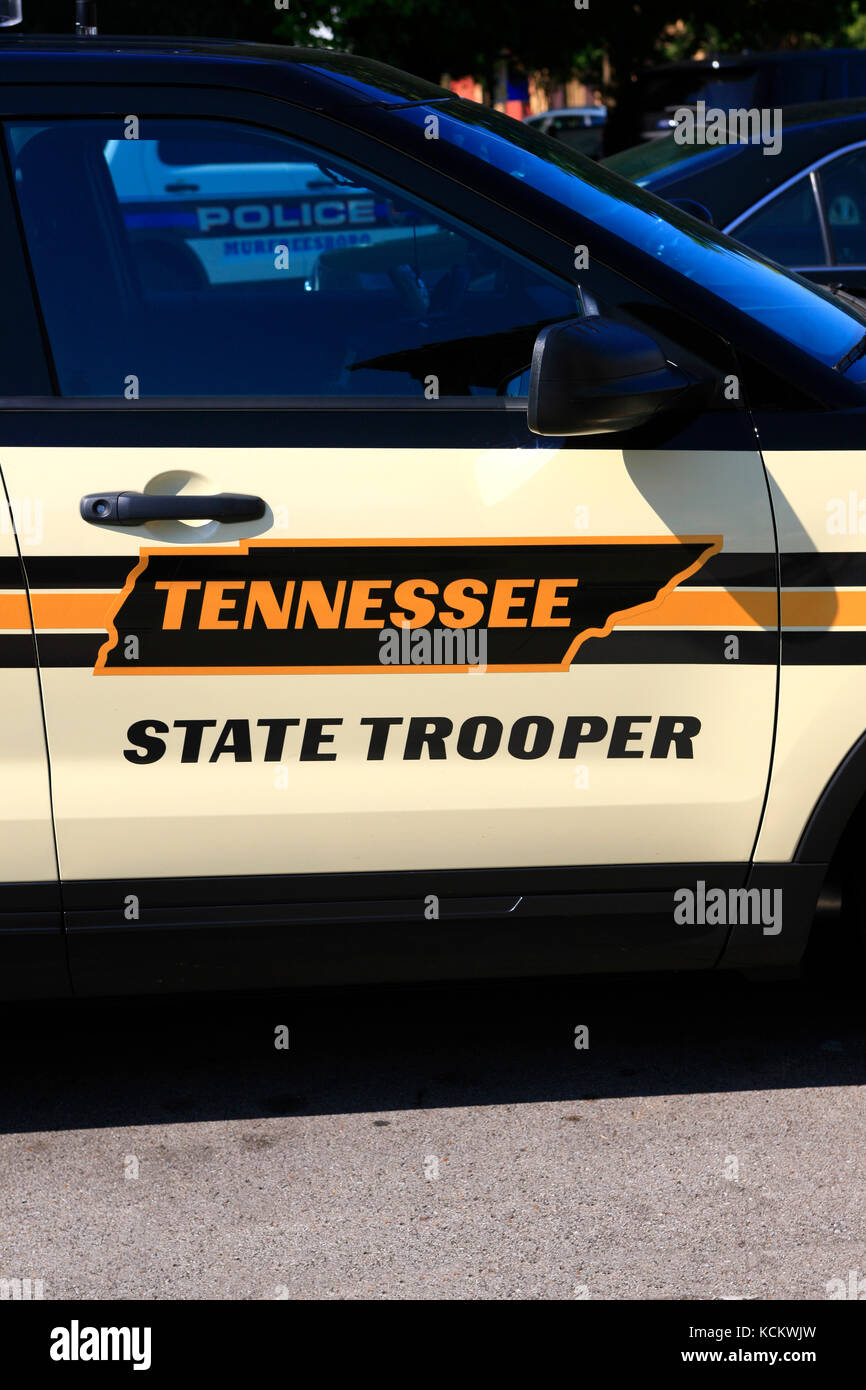 Close up of a Tennessee State Trooper Vehicle in Murfreesboro TN, USA Stock Photo