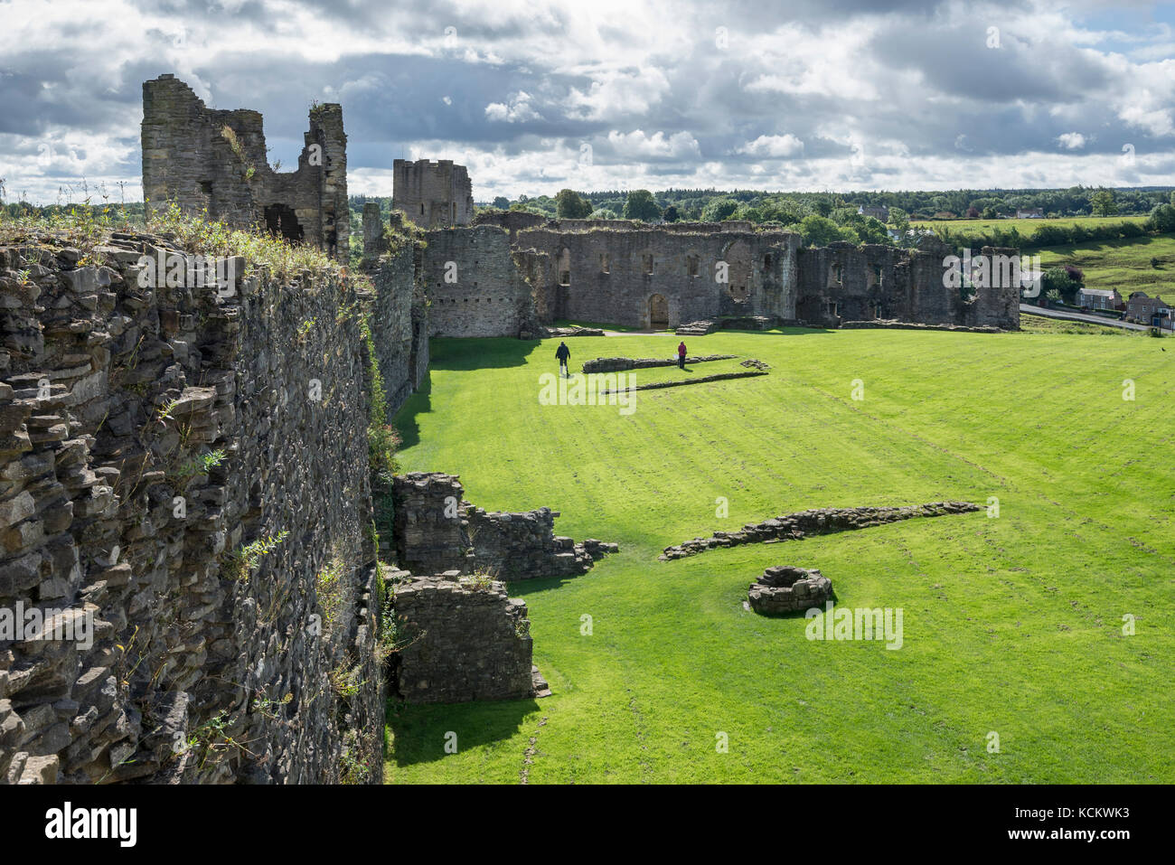 View from the castle keep at Richmond Castle, North Yorkshire, England. Stock Photo