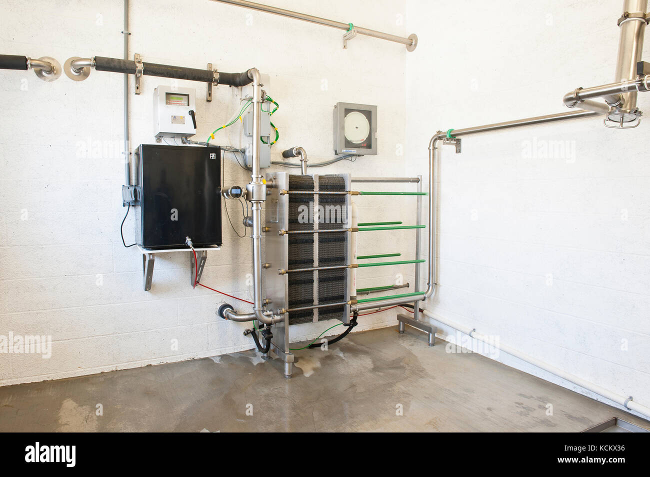 MILK COOLING UNIT AT DAIRY FARM Stock Photo Alamy