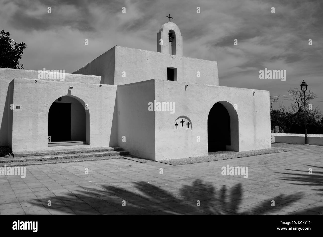 Church Esglesia del Pilar de la Mola in Formentera, Balearic Islands, Spain Stock Photo