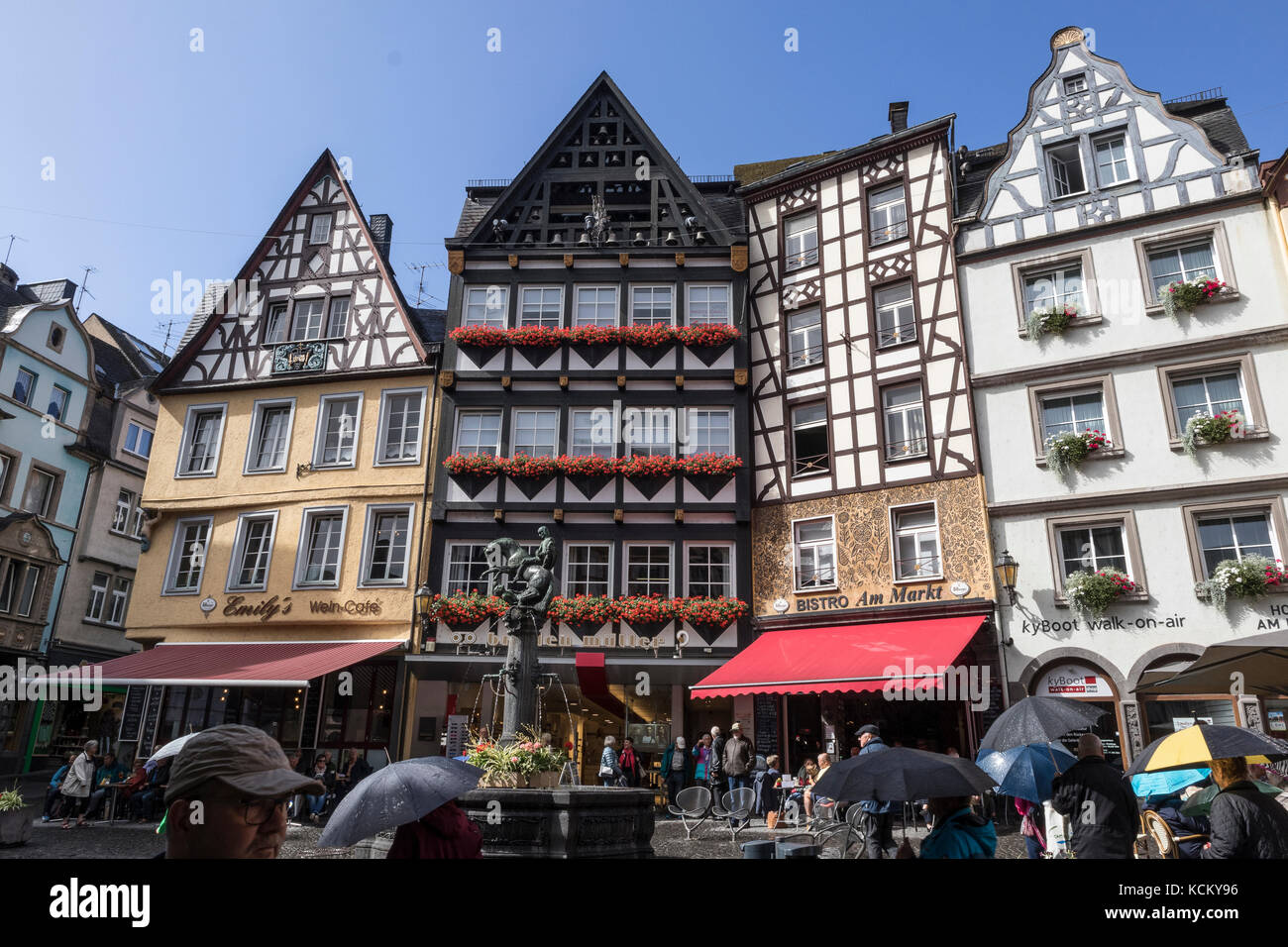 The main square in the town of Cochem, in the Mosel Valley, Germany Stock Photo