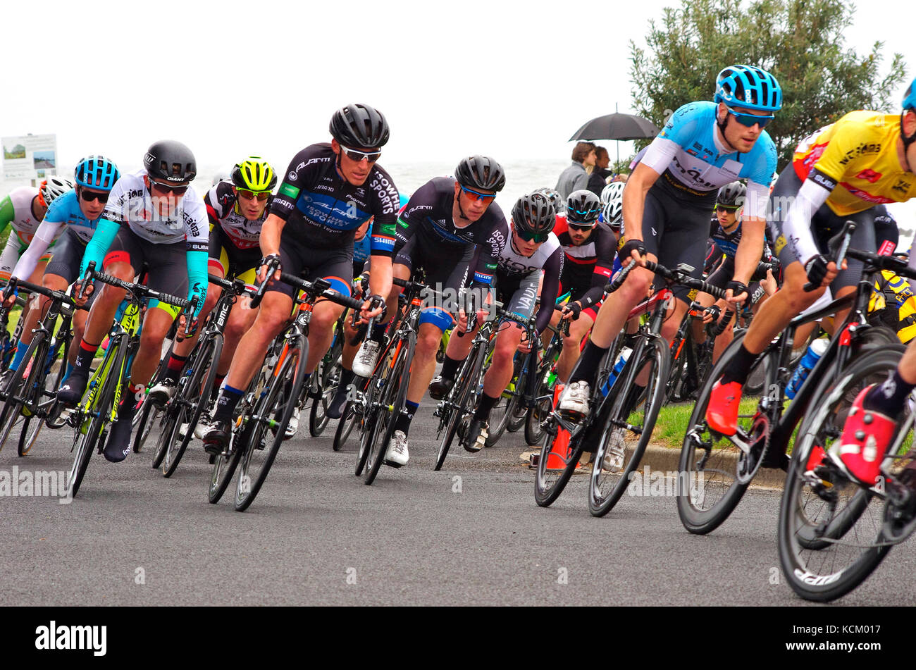 The 2016 Tour of Tasmania cycle race, criterium. Devonport, northwest Tasmania, Australia Stock Photo