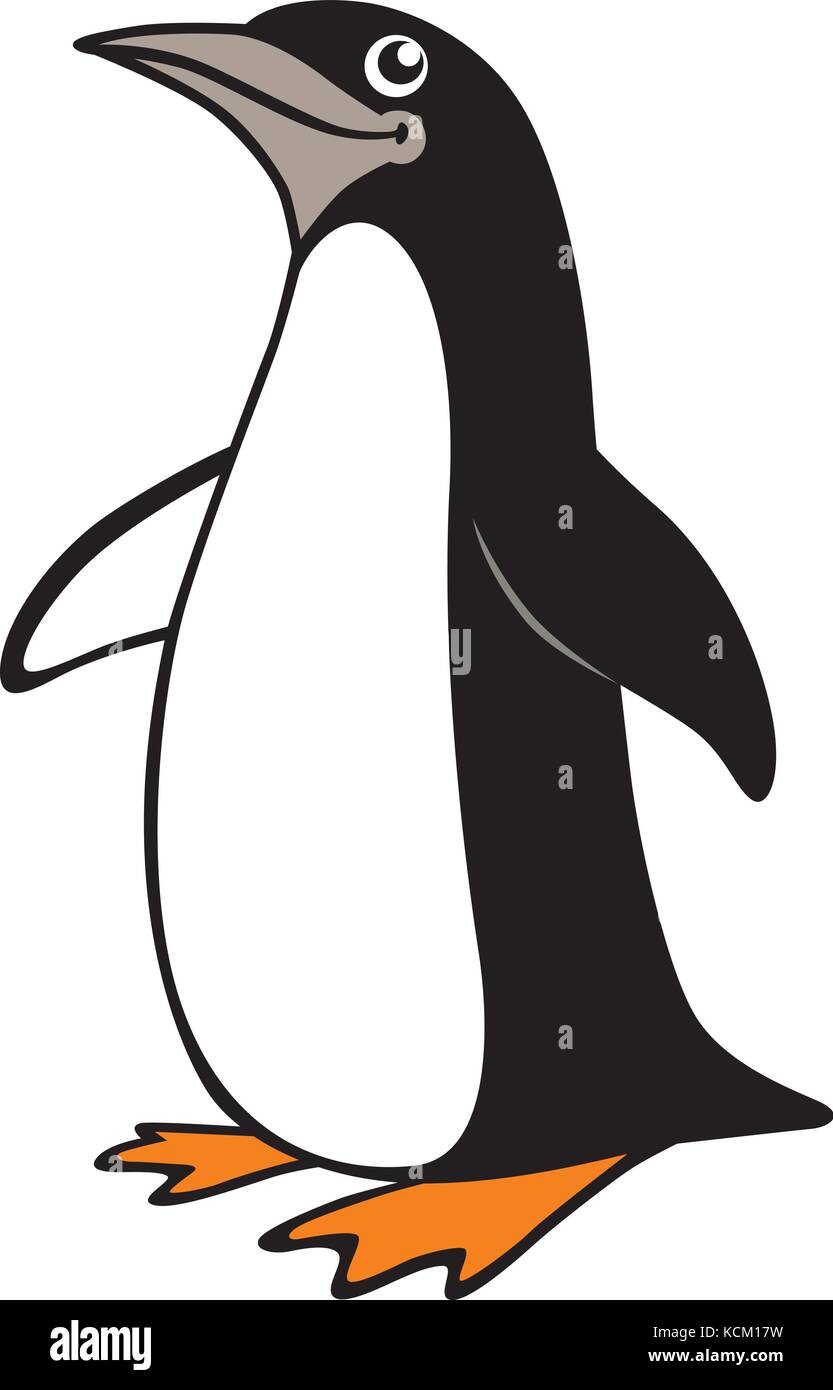 Simple vector cartoon of a happy penguin Stock Vector Image & Art - Alamy