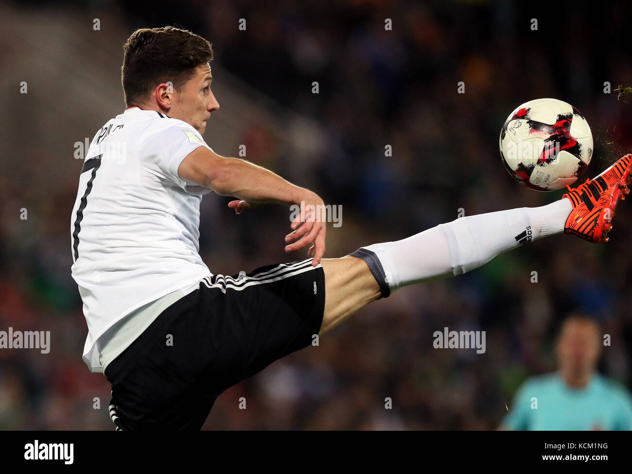 Germany's Julian Draxler during the 2018 FIFA World Cup Qualifying, Group C match at Windsor Park, Belfast. PRESS ASSOCIATION Photo. Picture date: Thursday October 5, 2017. See PA story SOCCER N Ireland. Photo credit should read: Brian Lawless/PA Wire. RESTRICTIONS: Editorial use only, No commercial use without prior permission. Stock Photo