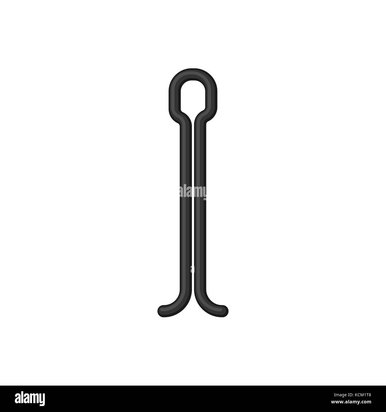 Cotter pin is isolated metal. for fastening lightly loaded parts. Vector illustration Stock Vector