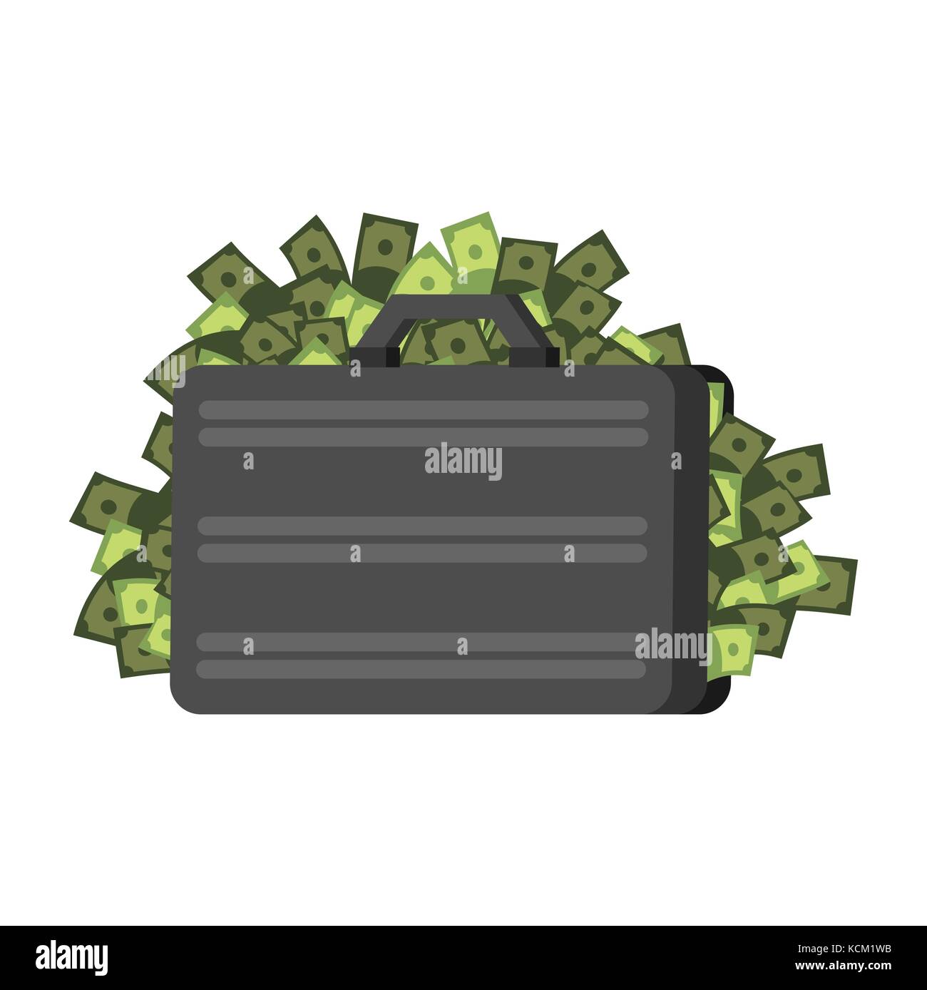 Suitcase of money isolated. Case cash. Vector illustration Stock Vector
