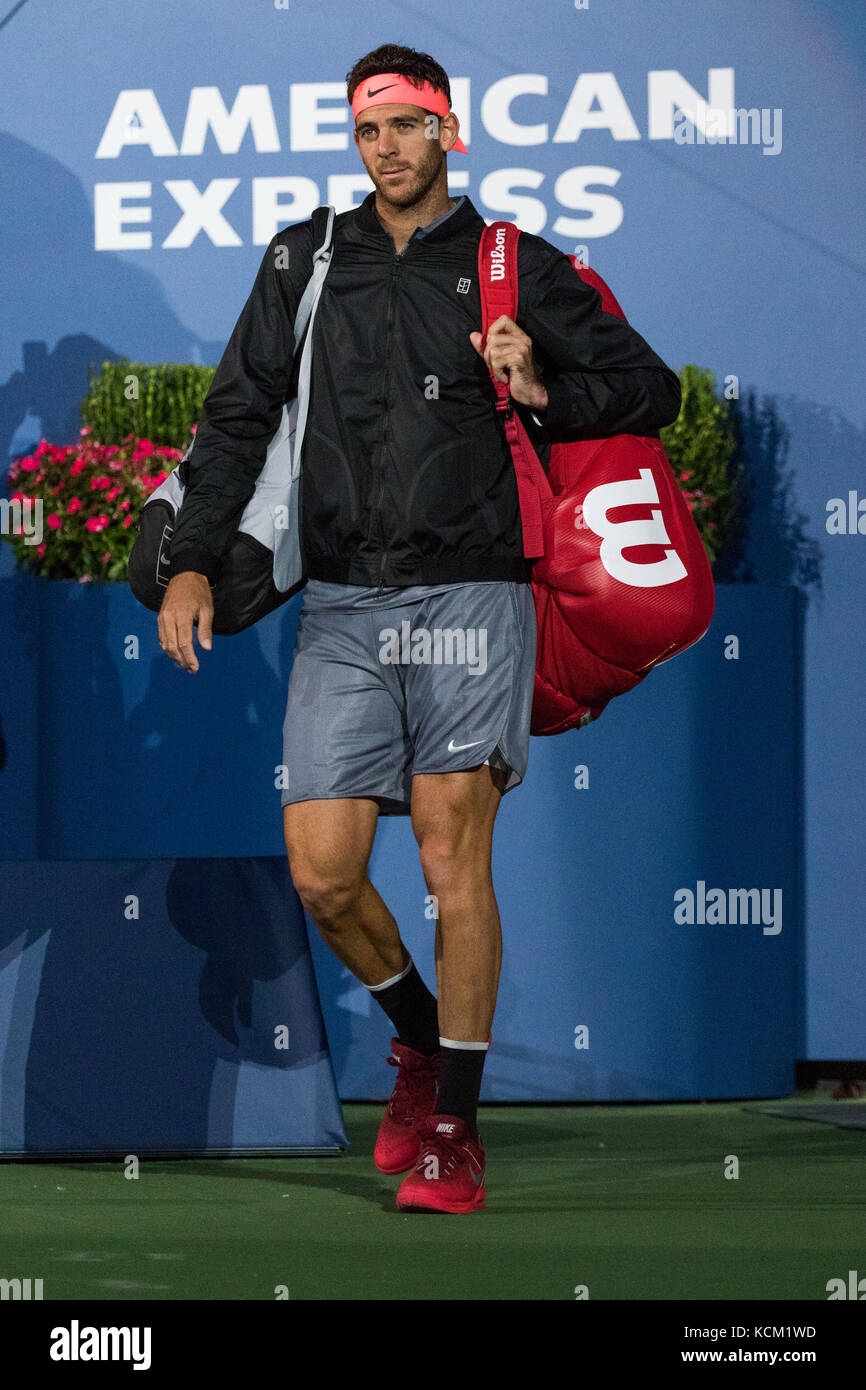 Juan Martin del Potro (ARG) competing in the Men's Semi-Finals at the 2017 US Open Tennis Championships. Stock Photo