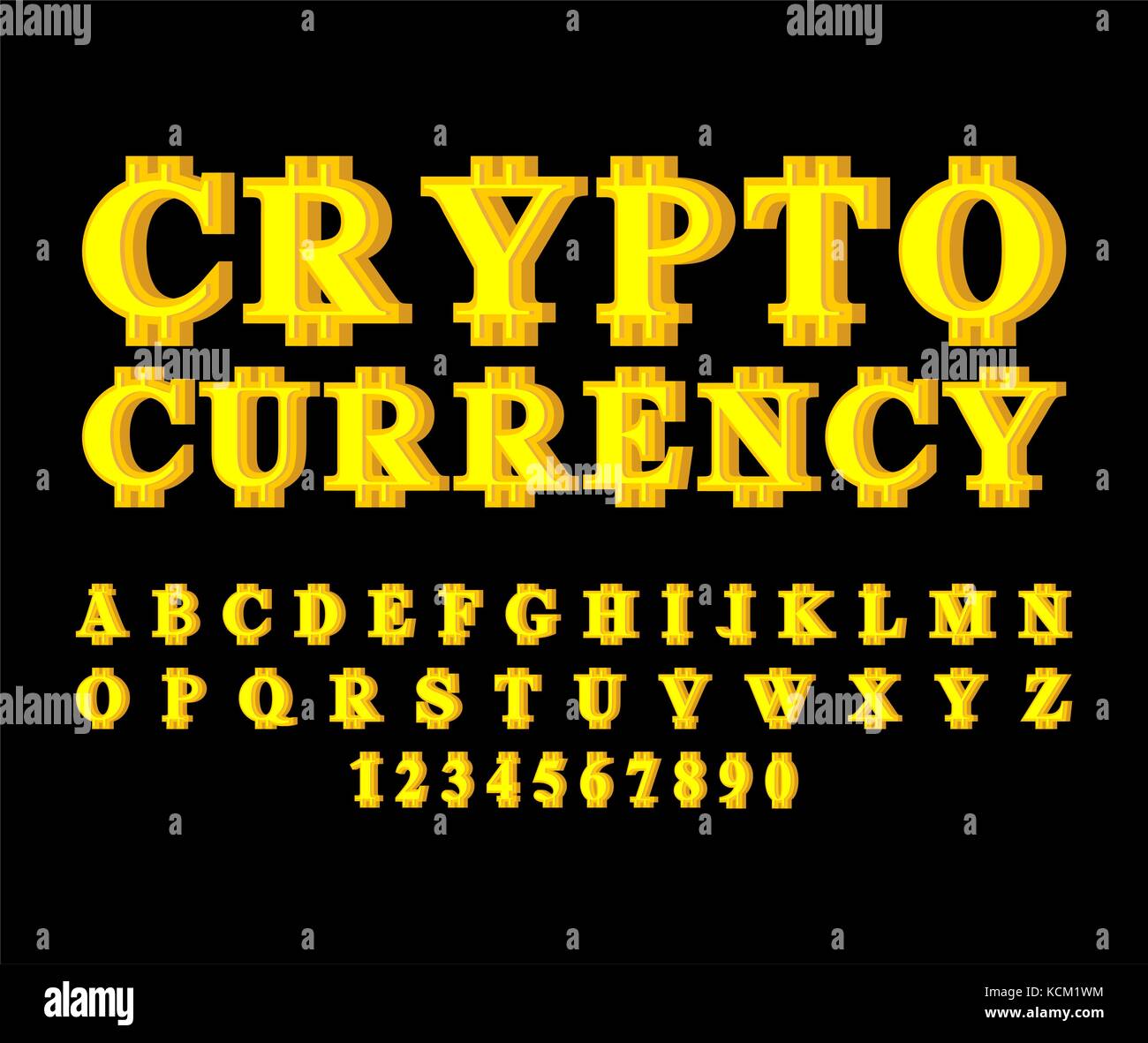 Cryptocurrency font. Bitcoin alphabet. Web money letter. Vector  illustration Stock Vector Image & Art - Alamy