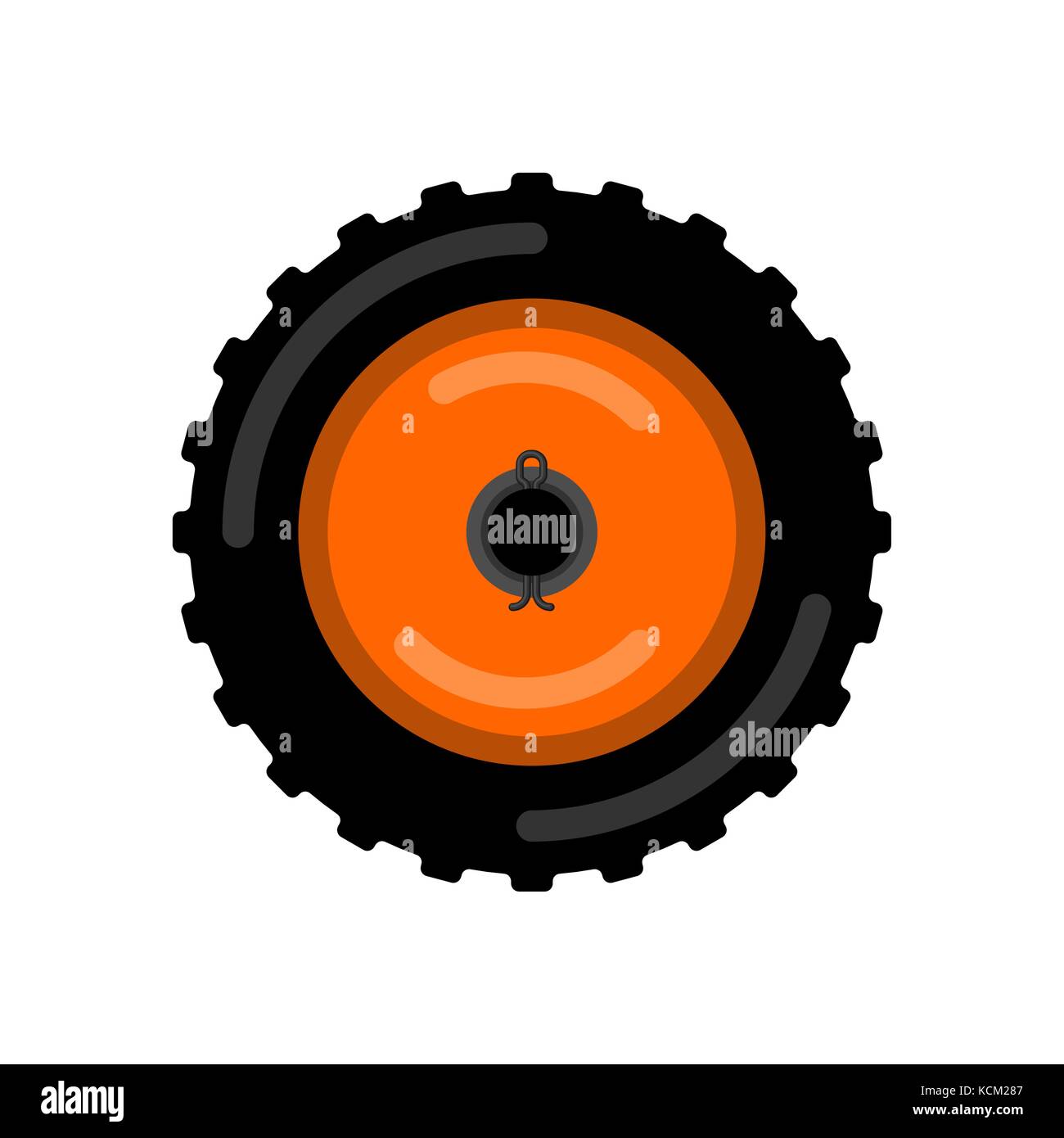 Tractor wheel isolated. Wheel trolley vector illustration Stock Vector
